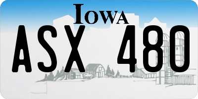 IA license plate ASX480