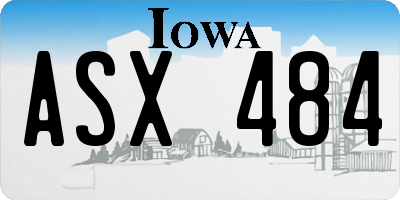 IA license plate ASX484