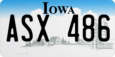 IA license plate ASX486