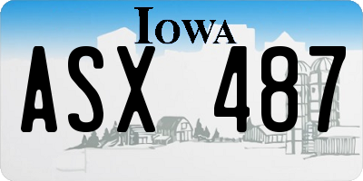 IA license plate ASX487