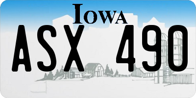 IA license plate ASX490