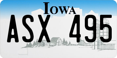 IA license plate ASX495