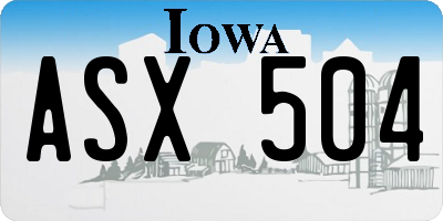 IA license plate ASX504