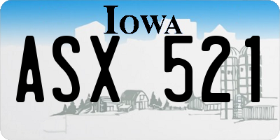 IA license plate ASX521