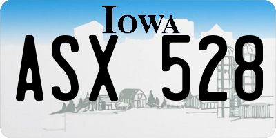 IA license plate ASX528