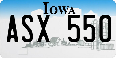 IA license plate ASX550
