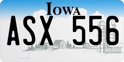 IA license plate ASX556