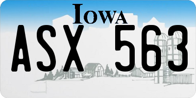 IA license plate ASX563