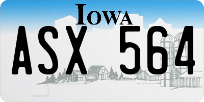IA license plate ASX564