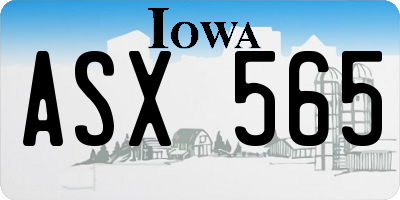 IA license plate ASX565