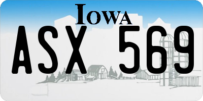 IA license plate ASX569