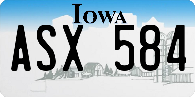 IA license plate ASX584