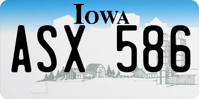 IA license plate ASX586