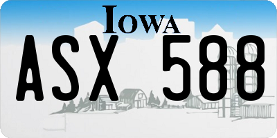 IA license plate ASX588