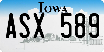 IA license plate ASX589