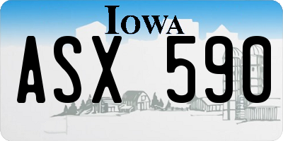 IA license plate ASX590