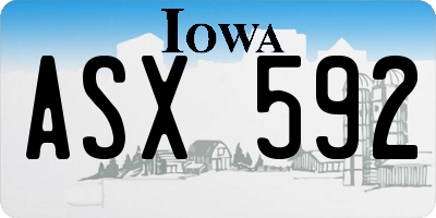 IA license plate ASX592