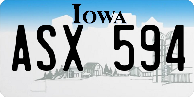 IA license plate ASX594
