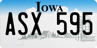 IA license plate ASX595