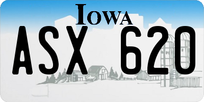 IA license plate ASX620