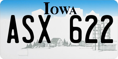 IA license plate ASX622