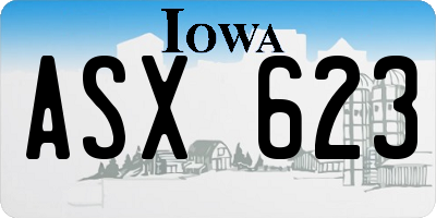 IA license plate ASX623