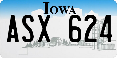IA license plate ASX624