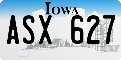 IA license plate ASX627