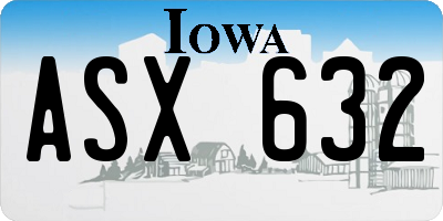 IA license plate ASX632