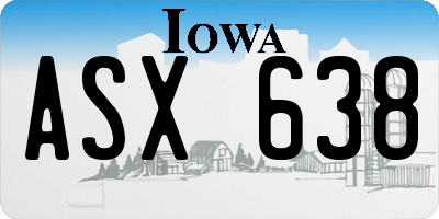 IA license plate ASX638