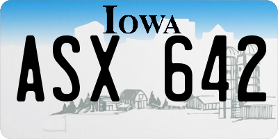 IA license plate ASX642