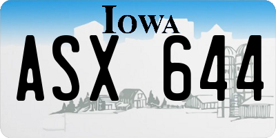 IA license plate ASX644