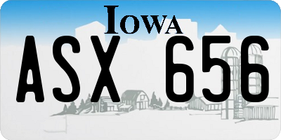 IA license plate ASX656