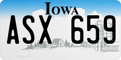IA license plate ASX659