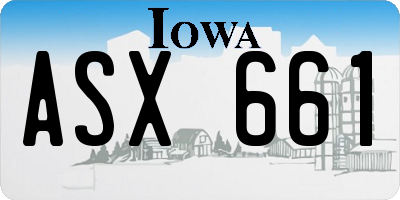 IA license plate ASX661