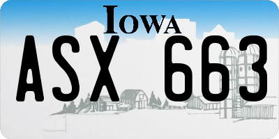 IA license plate ASX663