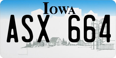 IA license plate ASX664
