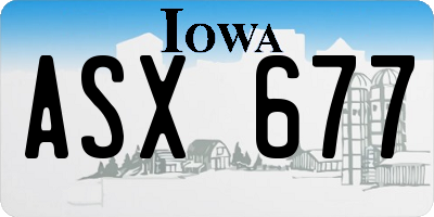 IA license plate ASX677