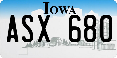 IA license plate ASX680
