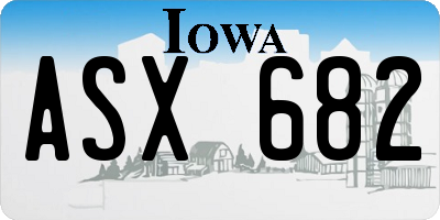 IA license plate ASX682