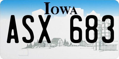 IA license plate ASX683