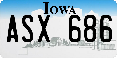 IA license plate ASX686