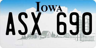 IA license plate ASX690