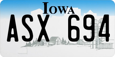 IA license plate ASX694