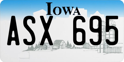 IA license plate ASX695