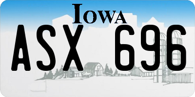 IA license plate ASX696