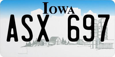 IA license plate ASX697