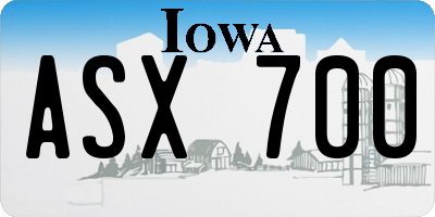 IA license plate ASX700