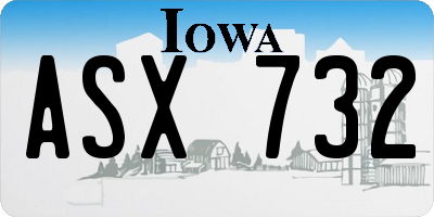 IA license plate ASX732