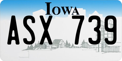 IA license plate ASX739